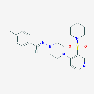 molecular formula C22H29N5O2S B215059 N-(4-methylbenzylidene)-N-{4-[3-(1-piperidinylsulfonyl)-4-pyridinyl]-1-piperazinyl}amine 