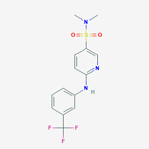molecular formula C14H14F3N3O2S B215076 N,N-dimethyl-6-[3-(trifluoromethyl)anilino]-3-pyridinesulfonamide 