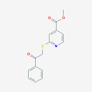 molecular formula C15H13NO3S B215092 Methyl 2-[(2-oxo-2-phenylethyl)sulfanyl]isonicotinate 