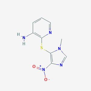 molecular formula C9H9N5O2S B215126 3-amino-2-({4-nitro-1-methyl-1H-imidazol-5-yl}sulfanyl)pyridine 