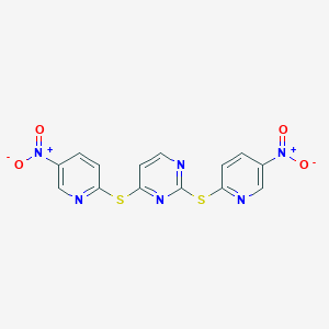 molecular formula C14H8N6O4S2 B215130 2,4-Bis({5-nitro-2-pyridinyl}sulfanyl)pyrimidine 