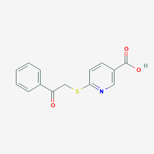 molecular formula C14H11NO3S B215136 6-[(2-Oxo-2-phenylethyl)sulfanyl]nicotinic acid 