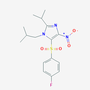 molecular formula C16H20FN3O4S B215138 5-(4-Fluorophenyl)sulfonyl-1-(2-methylpropyl)-4-nitro-2-propan-2-ylimidazole 