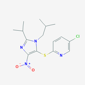 molecular formula C15H19ClN4O2S B215144 5-chloro-2-({4-nitro-1-isobutyl-2-isopropyl-1H-imidazol-5-yl}sulfanyl)pyridine 