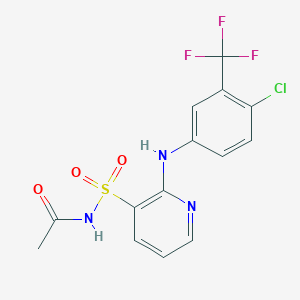 molecular formula C14H11ClF3N3O3S B215146 N-acetyl-2-[4-chloro-3-(trifluoromethyl)anilino]-3-pyridinesulfonamide 