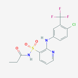 molecular formula C15H13ClF3N3O3S B215147 2-[4-chloro-3-(trifluoromethyl)anilino]-N-propionyl-3-pyridinesulfonamide 