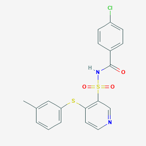 molecular formula C19H15ClN2O3S2 B215150 N-(4-chlorobenzoyl)-4-[(3-methylphenyl)sulfanyl]-3-pyridinesulfonamide 