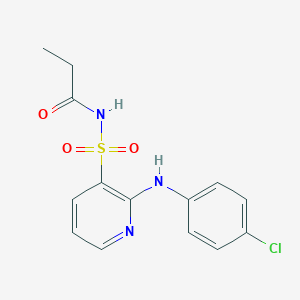molecular formula C14H14ClN3O3S B215188 2-(4-chloroanilino)-N-propionyl-3-pyridinesulfonamide CAS No. 55841-84-4