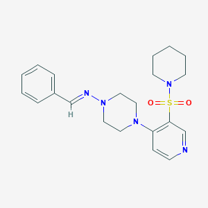 molecular formula C21H27N5O2S B215195 N-benzylidene-N-{4-[3-(1-piperidinylsulfonyl)-4-pyridinyl]-1-piperazinyl}amine 