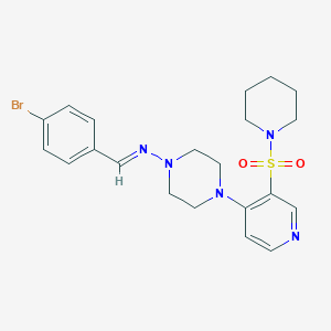 N-(4-bromobenzylidene)-N-{4-[3-(1-piperidinylsulfonyl)-4-pyridinyl]-1-piperazinyl}amine