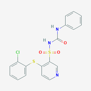 molecular formula C18H14ClN3O3S2 B215240 3-{[(Anilinocarbonyl)amino]sulfonyl}-4-[(2-chlorophenyl)sulfanyl]pyridine 