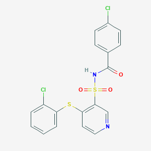 molecular formula C18H12Cl2N2O3S2 B215244 N-(4-chlorobenzoyl)-4-[(2-chlorophenyl)sulfanyl]-3-pyridinesulfonamide 