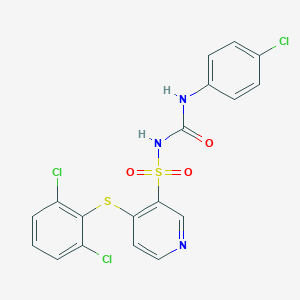 molecular formula C18H12Cl3N3O3S2 B215246 3-({[(4-Chloroanilino)carbonyl]amino}sulfonyl)-4-[(2,6-dichlorophenyl)sulfanyl]pyridine 