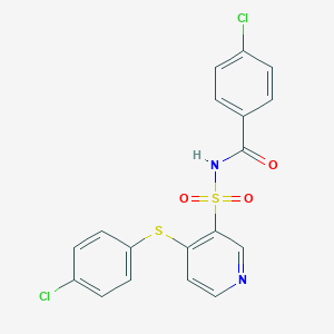 molecular formula C18H12Cl2N2O3S2 B215247 N-(4-chlorobenzoyl)-4-[(4-chlorophenyl)sulfanyl]-3-pyridinesulfonamide 