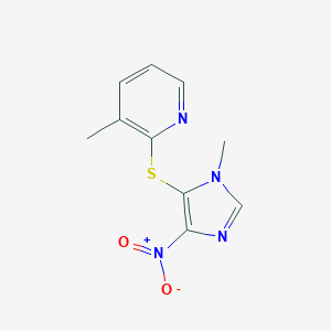 molecular formula C10H10N4O2S B215267 2-({4-nitro-1-methyl-1H-imidazol-5-yl}sulfanyl)-3-methylpyridine 