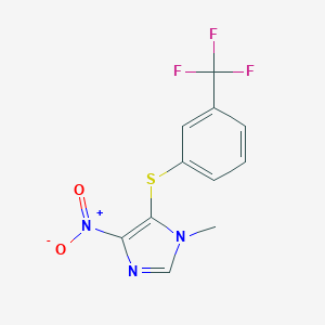 molecular formula C11H8F3N3O2S B215268 4-nitro-1-methyl-5-{[3-(trifluoromethyl)phenyl]sulfanyl}-1H-imidazole 
