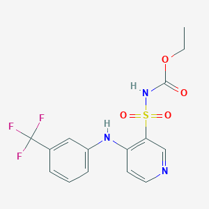 molecular formula C15H14F3N3O4S B215277 Ethyl {4-[3-(trifluoromethyl)anilino]-3-pyridinyl}sulfonylcarbamate 