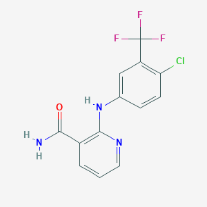 molecular formula C13H9ClF3N3O B215314 2-[4-Chloro-3-(trifluoromethyl)anilino]nicotinamide 