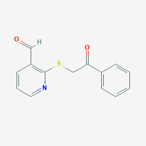 molecular formula C14H11NO2S B215328 2-[(2-Oxo-2-phenylethyl)sulfanyl]nicotinaldehyde 