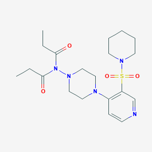 N-{4-[3-(1-piperidinylsulfonyl)-4-pyridinyl]-1-piperazinyl}-N-propionylpropanamide