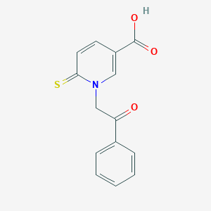 molecular formula C14H11NO3S B215337 1-(2-Oxo-2-phenylethyl)-6-thioxo-1,6-dihydro-3-pyridinecarboxylic acid 