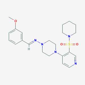 N-(3-methoxybenzylidene)-N-{4-[3-(1-piperidinylsulfonyl)-4-pyridinyl]-1-piperazinyl}amine