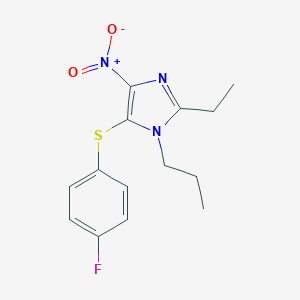 molecular formula C14H16FN3O2S B215388 2-ethyl-5-[(4-fluorophenyl)sulfanyl]-4-nitro-1-propyl-1H-imidazole 