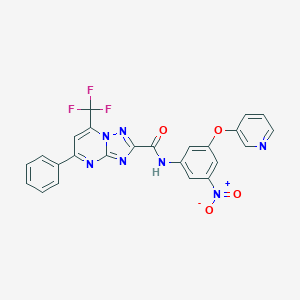molecular formula C24H14F3N7O4 B215405 N-[3-nitro-5-(3-pyridinyloxy)phenyl]-5-phenyl-7-(trifluoromethyl)[1,2,4]triazolo[1,5-a]pyrimidine-2-carboxamide 