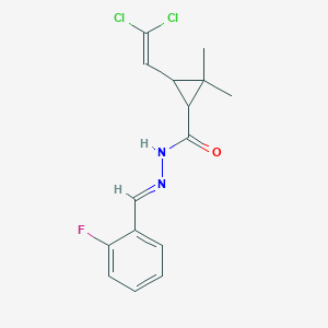 molecular formula C15H15Cl2FN2O B215409 3-(2,2-dichlorovinyl)-N'-(2-fluorobenzylidene)-2,2-dimethylcyclopropanecarbohydrazide 