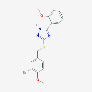 3-[(3-bromo-4-methoxyphenyl)methylsulfanyl]-5-(2-methoxyphenyl)-1H-1,2,4-triazole