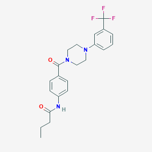 molecular formula C22H24F3N3O2 B215421 N-[4-({4-[3-(trifluoromethyl)phenyl]piperazin-1-yl}carbonyl)phenyl]butanamide 