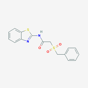 molecular formula C16H14N2O3S2 B215424 N-Benzothiazol-2-yl-2-phenylmethanesulfonyl-acetamide 