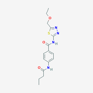 molecular formula C16H20N4O3S B215425 4-(butyrylamino)-N-[5-(ethoxymethyl)-1,3,4-thiadiazol-2-yl]benzamide 