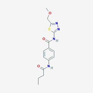molecular formula C15H18N4O3S B215426 4-Butyrylamino-N-(5-methoxymethyl-[1,3,4]thiadiazol-2-yl)-benzamide 
