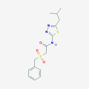 molecular formula C15H19N3O3S2 B215433 2-(benzylsulfonyl)-N-(5-isobutyl-1,3,4-thiadiazol-2-yl)acetamide 