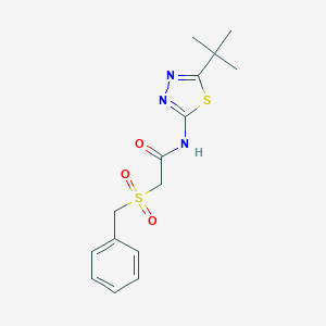 molecular formula C15H19N3O3S2 B215435 2-(benzylsulfonyl)-N-(5-tert-butyl-1,3,4-thiadiazol-2-yl)acetamide 