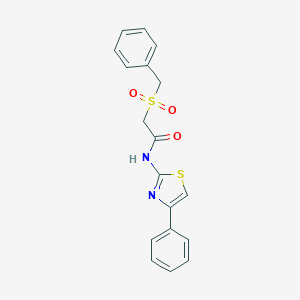 molecular formula C18H16N2O3S2 B215437 2-(benzylsulfonyl)-N-(4-phenyl-1,3-thiazol-2-yl)acetamide 