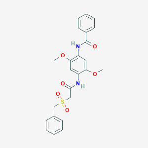 molecular formula C24H24N2O6S B215438 N-(4-{[(benzylsulfonyl)acetyl]amino}-2,5-dimethoxyphenyl)benzamide 