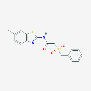 molecular formula C17H16N2O3S2 B215440 2-(benzylsulfonyl)-N-(6-methyl-1,3-benzothiazol-2-yl)acetamide 