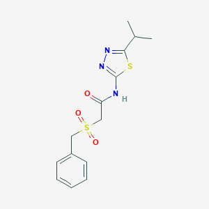 molecular formula C14H17N3O3S2 B215451 2-(benzylsulfonyl)-N-(5-isopropyl-1,3,4-thiadiazol-2-yl)acetamide 
