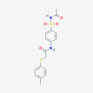 molecular formula C17H18N2O4S2 B215458 N-{4-[(acetylamino)sulfonyl]phenyl}-2-[(4-methylphenyl)sulfanyl]acetamide 