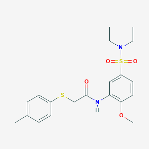 molecular formula C20H26N2O4S2 B215460 N-[5-(diethylsulfamoyl)-2-methoxyphenyl]-2-[(4-methylphenyl)sulfanyl]acetamide 