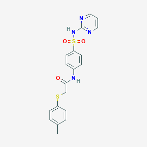2-[(4-methylphenyl)sulfanyl]-N-[4-(pyrimidin-2-ylsulfamoyl)phenyl]acetamide