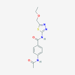 4-(acetylamino)-N-[5-(ethoxymethyl)-1,3,4-thiadiazol-2-yl]benzamide