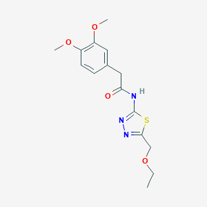 molecular formula C15H19N3O4S B215468 2-(3,4-dimethoxyphenyl)-N-[5-(ethoxymethyl)-1,3,4-thiadiazol-2-yl]acetamide 