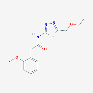 molecular formula C14H17N3O3S B215469 N-[5-(ethoxymethyl)-1,3,4-thiadiazol-2-yl]-2-(2-methoxyphenyl)acetamide 