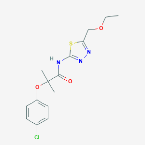 molecular formula C15H18ClN3O3S B215476 2-(4-chlorophenoxy)-N-[5-(ethoxymethyl)-1,3,4-thiadiazol-2-yl]-2-methylpropanamide 