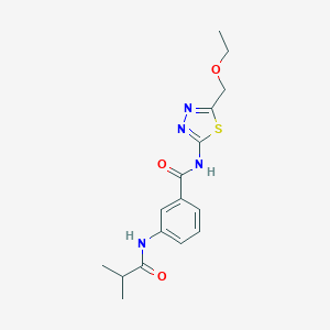 molecular formula C16H20N4O3S B215479 N-[5-(ethoxymethyl)-1,3,4-thiadiazol-2-yl]-3-(isobutyrylamino)benzamide 