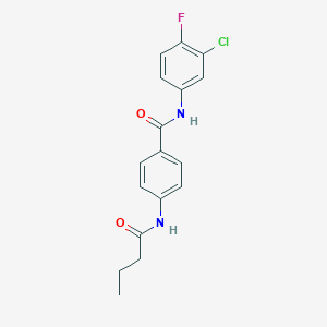 4-(butanoylamino)-N-(3-chloro-4-fluorophenyl)benzamide