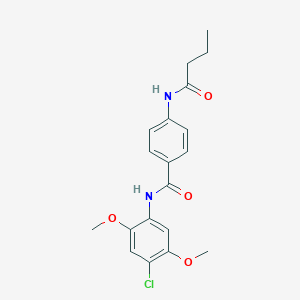 4-(butanoylamino)-N-(4-chloro-2,5-dimethoxyphenyl)benzamide